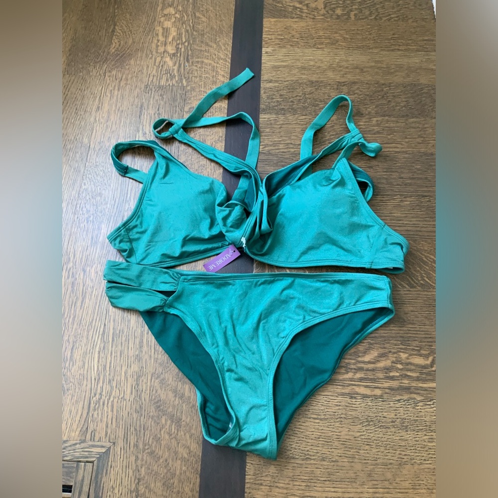 ADORE ME 2 piece Matching Bikini Dark Green Women’s Size Extra Large & Large NWT